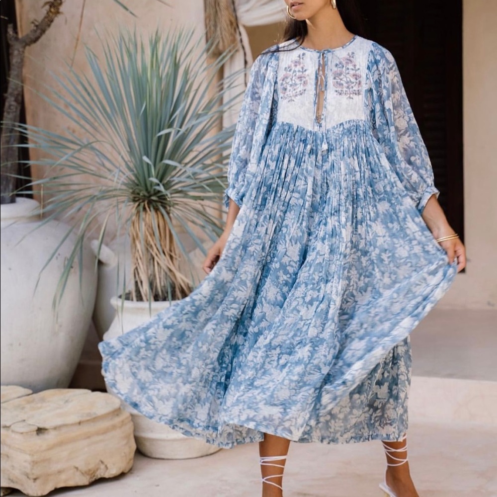 Daughters of India Jaya Midi Dress - Juniper size Large